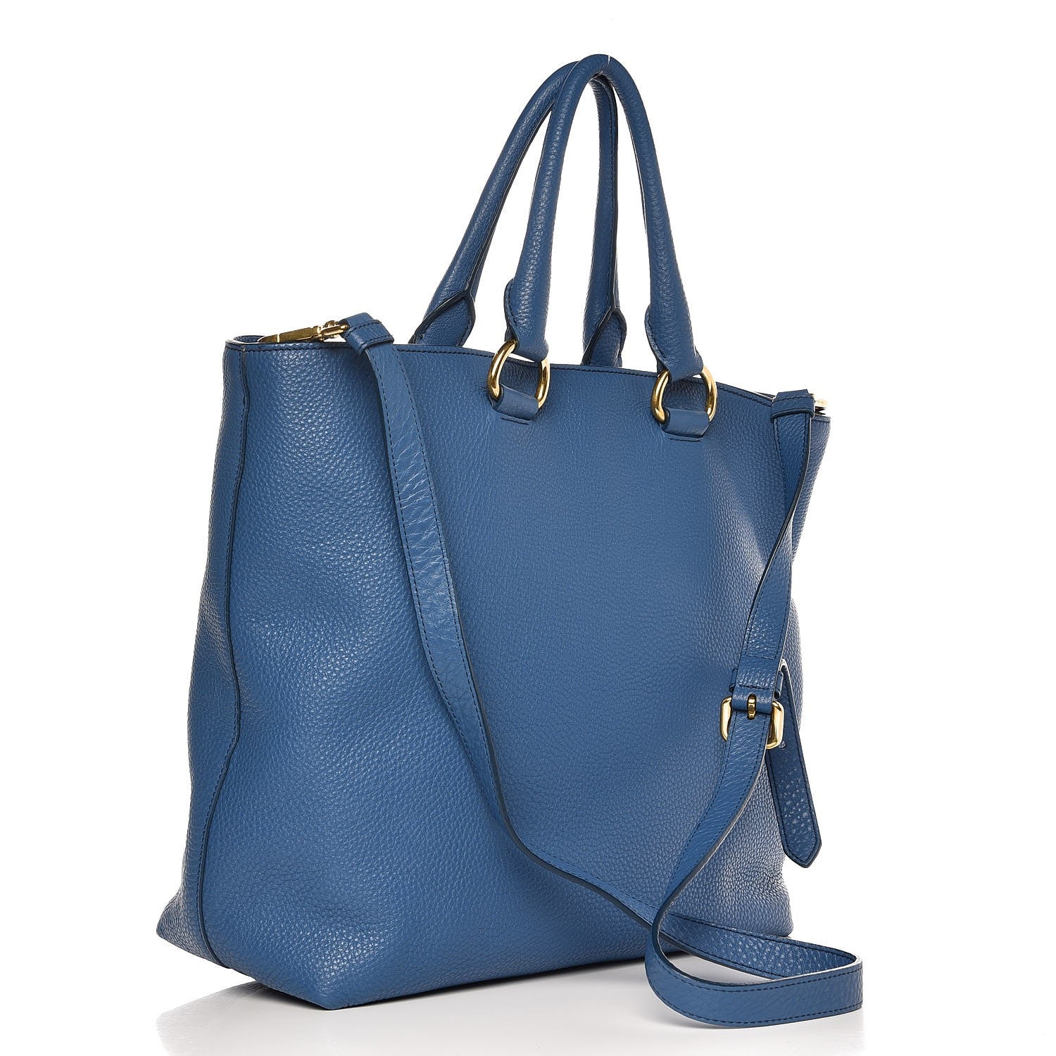 Prada Vitello Daino Tote Cobalto 4 of 9