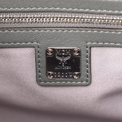 MCM Calfskin Ottomar Monogram Essential Boston Bag Grey 6 of 9
