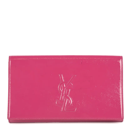 Saint Laurent Textured Patent Large Belle De Jour Clutch Fuchsia 1 of 7