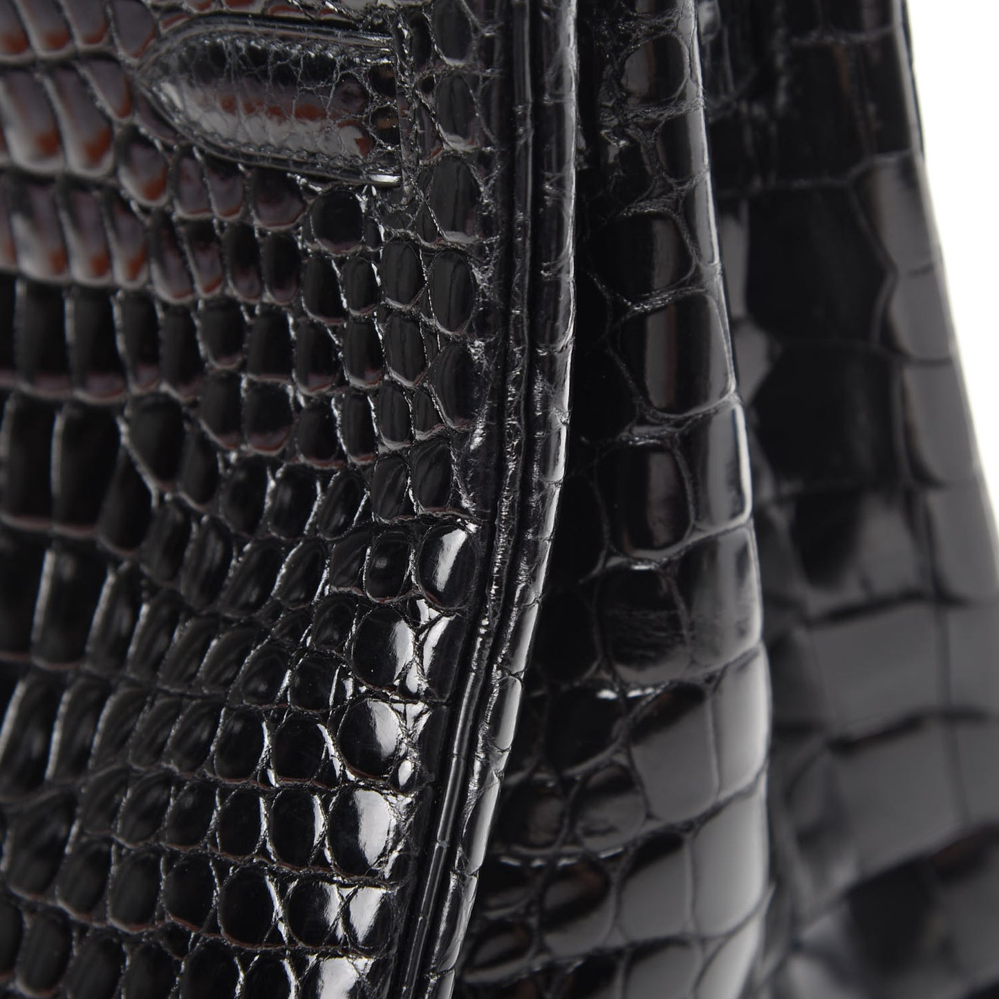 Shiny Porosus Crocodile Birkin 35 Black
