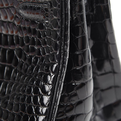 Hermes Shiny Porosus Crocodile Birkin 35 Black 39 of 41