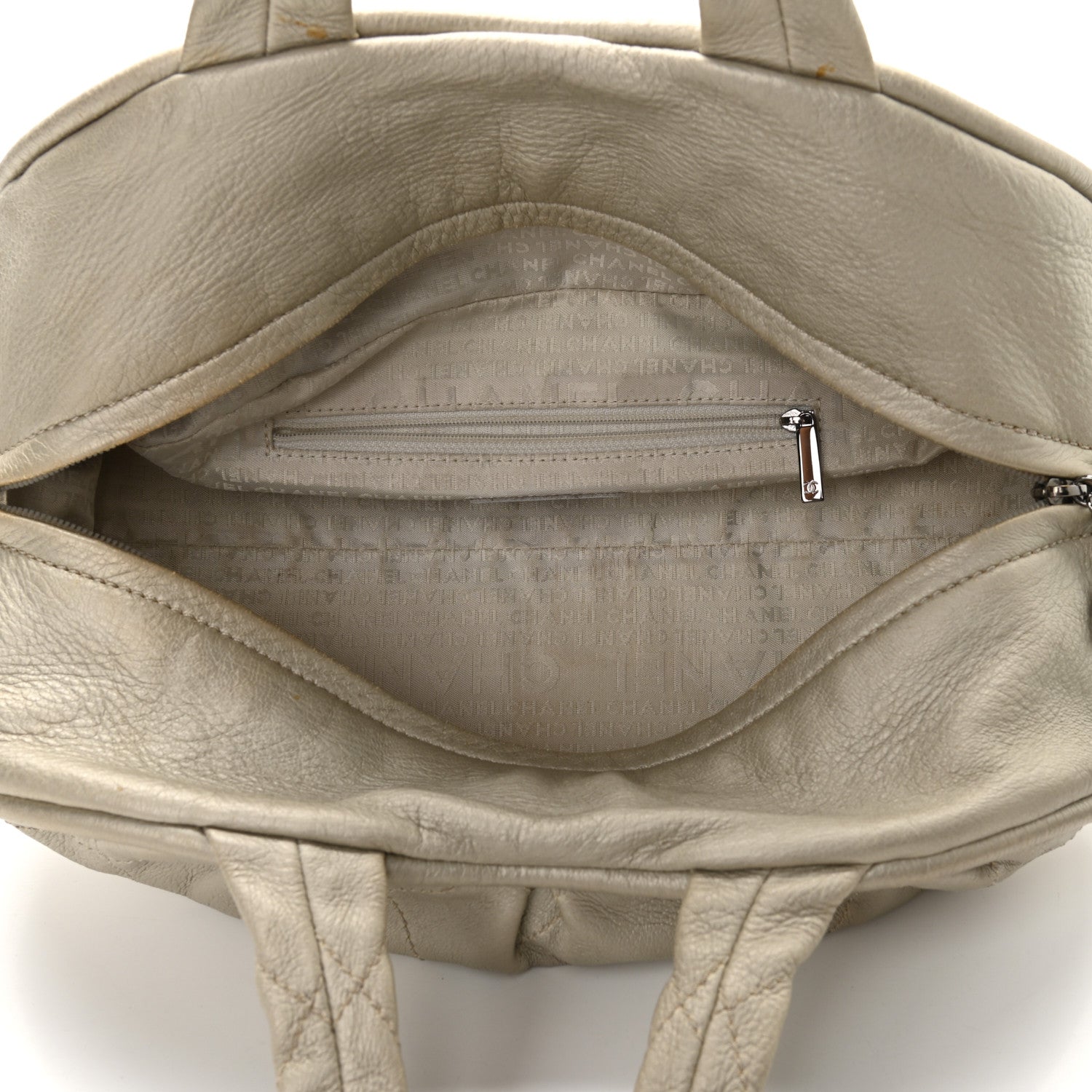 Chanel Metallic Deerskin Stitched Bowler Gold 5 of 12