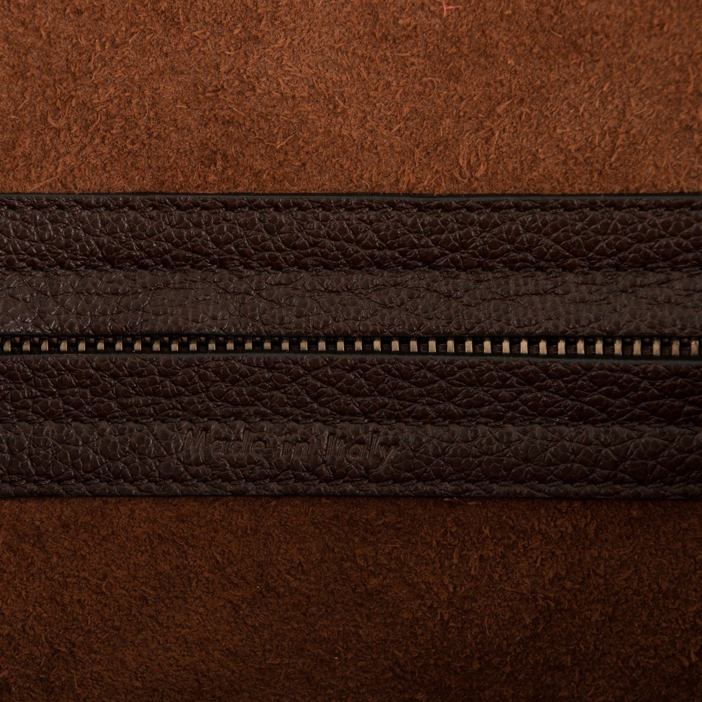 Shiny Grained Calfskin Medium Phantom Luggage Brown