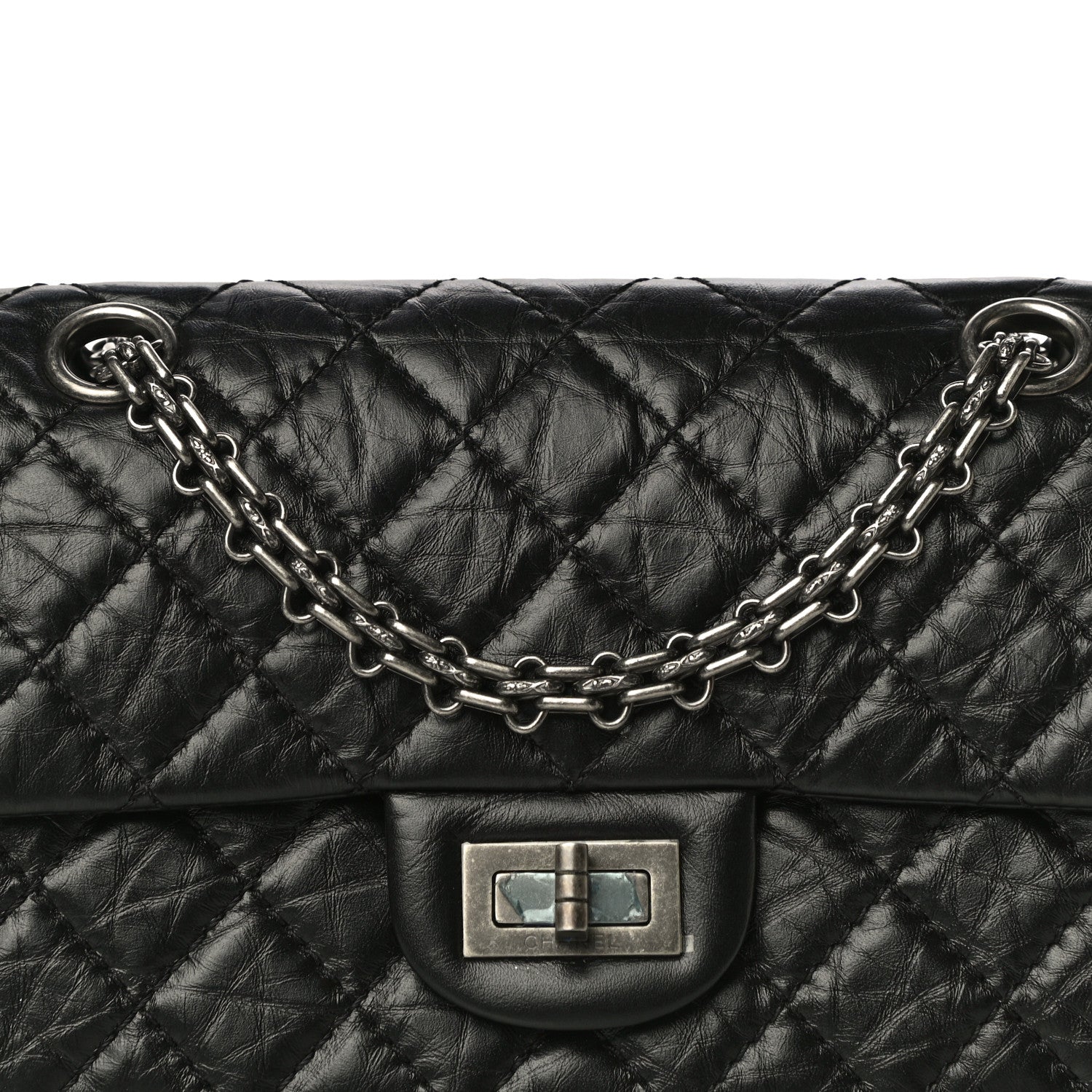 Chanel Aged Calfskin Quilted 2.55 Reissue Mini Flap Black 7 of 11