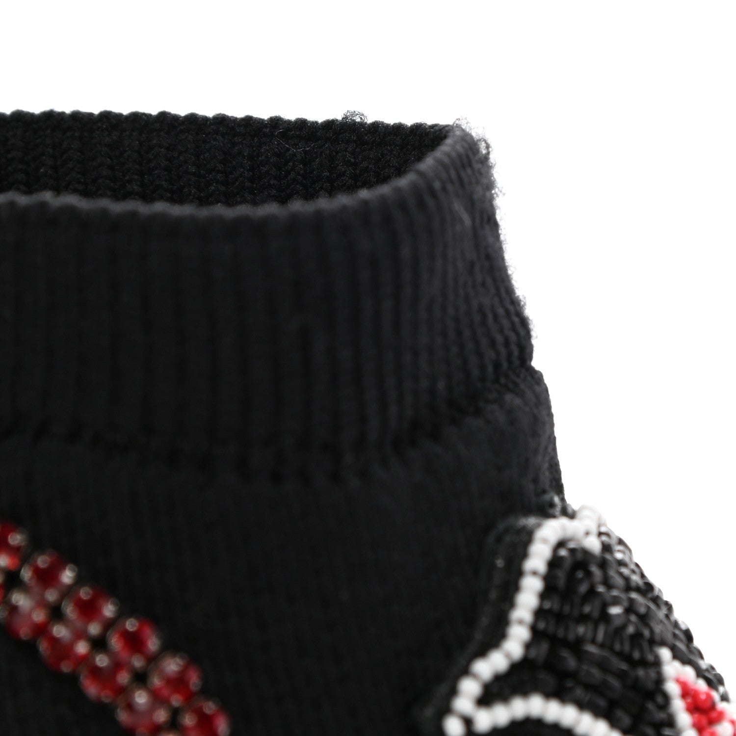 Valentino Garavani Body Tech Knit Embroidered High Top Sneakers 35 Black 9 of 9