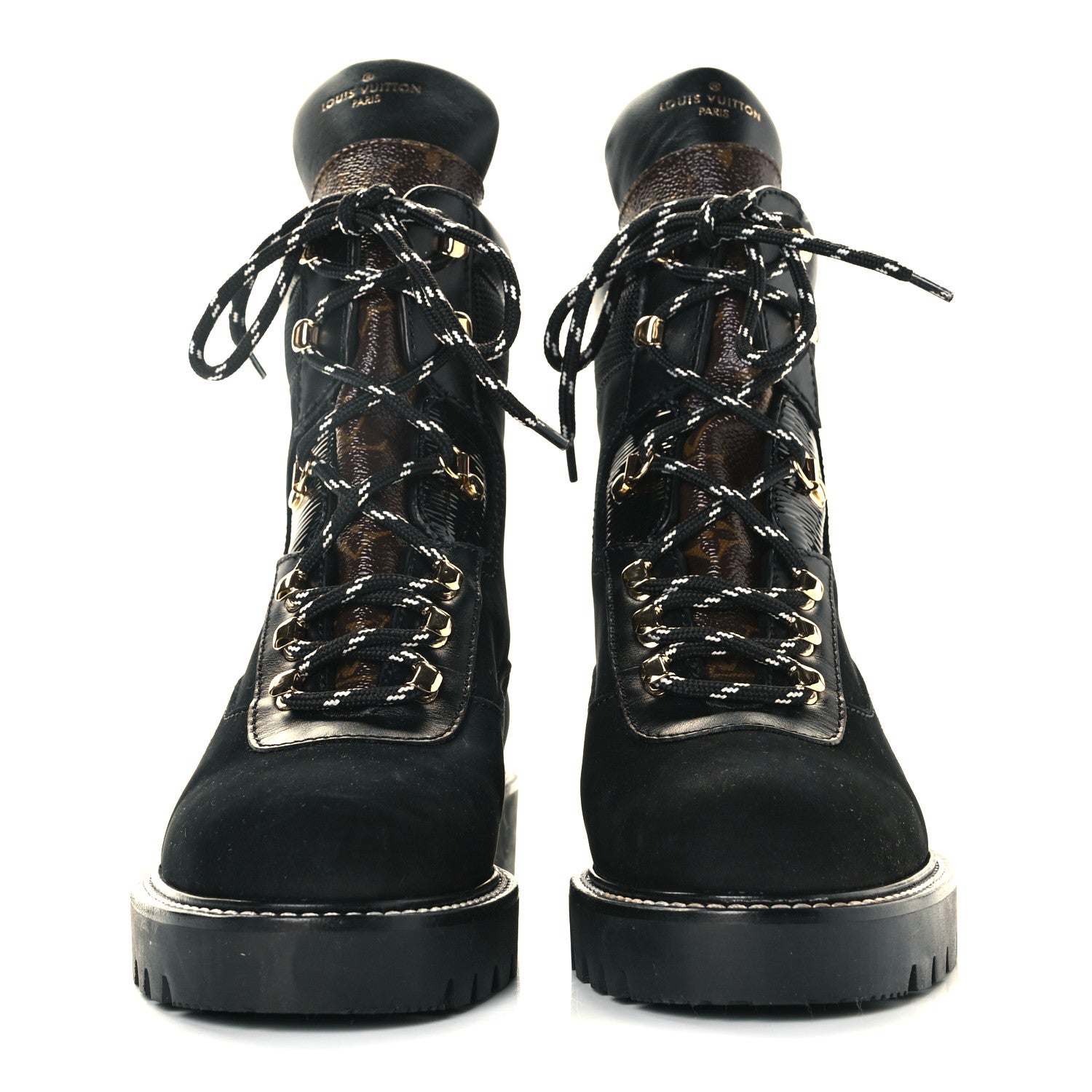 Louis Vuitton Nubuck Epi Monogram Territory Flat Ranger Boots 37.5 Black 2 of 8