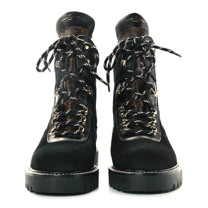 Louis Vuitton Nubuck Epi Monogram Territory Flat Ranger Boots 37.5 Black 2 of 8