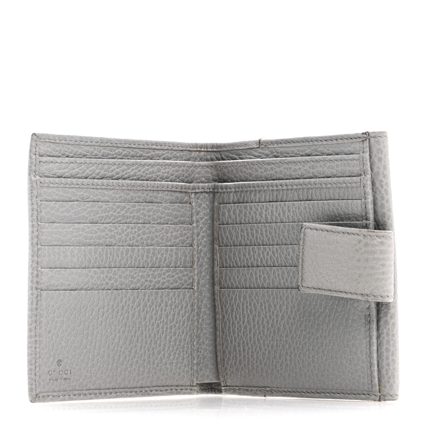 Gucci Dollar Calfskin Double G French Flap Wallet Grey 5 of 12