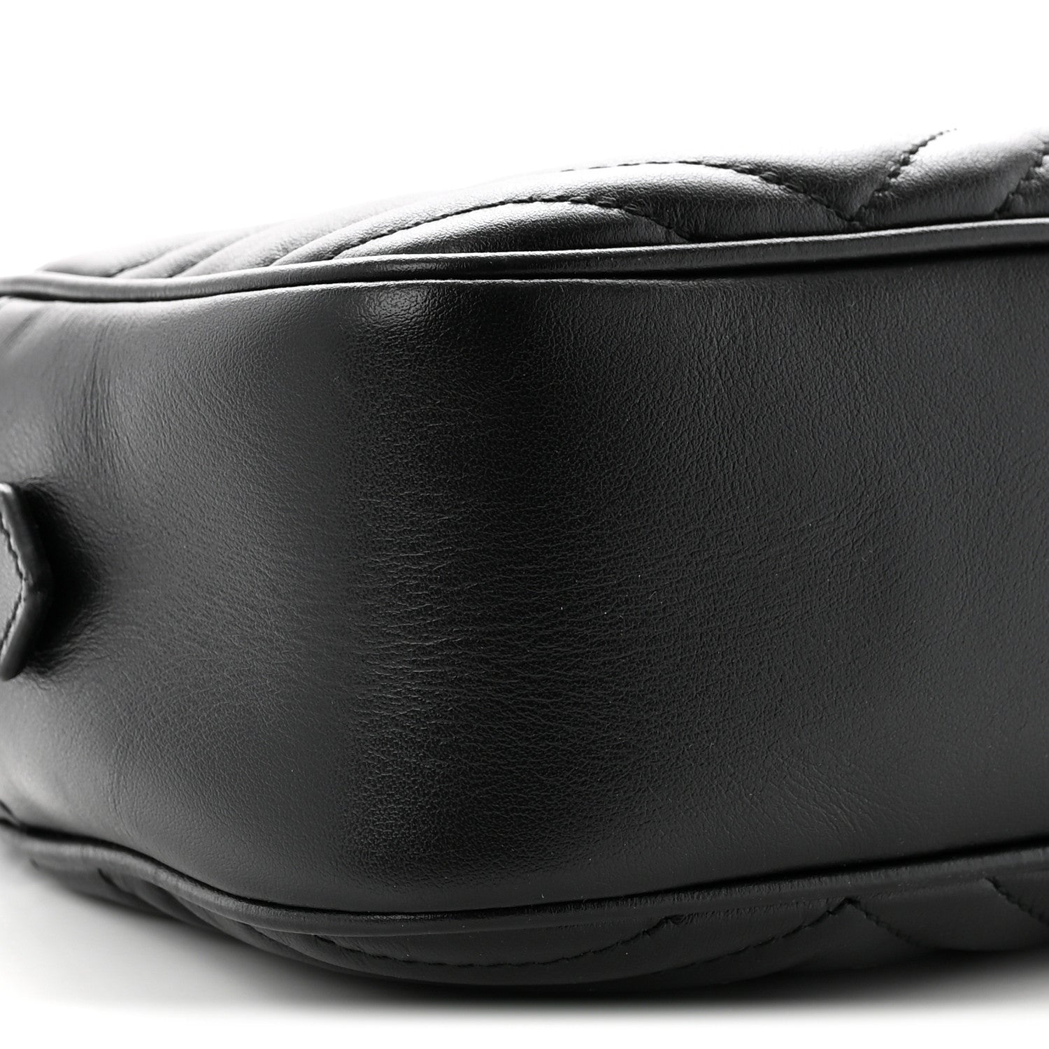 Gucci Calfskin Matelasse Small GG Marmont Chain Shoulder Bag Black Black 8 of 9