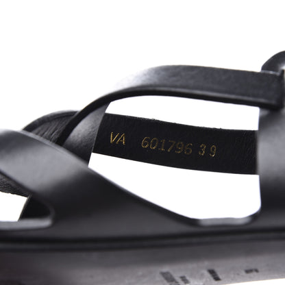 Saint Laurent Calfskin Culver Flat Sandals 39 Black 10 of 10