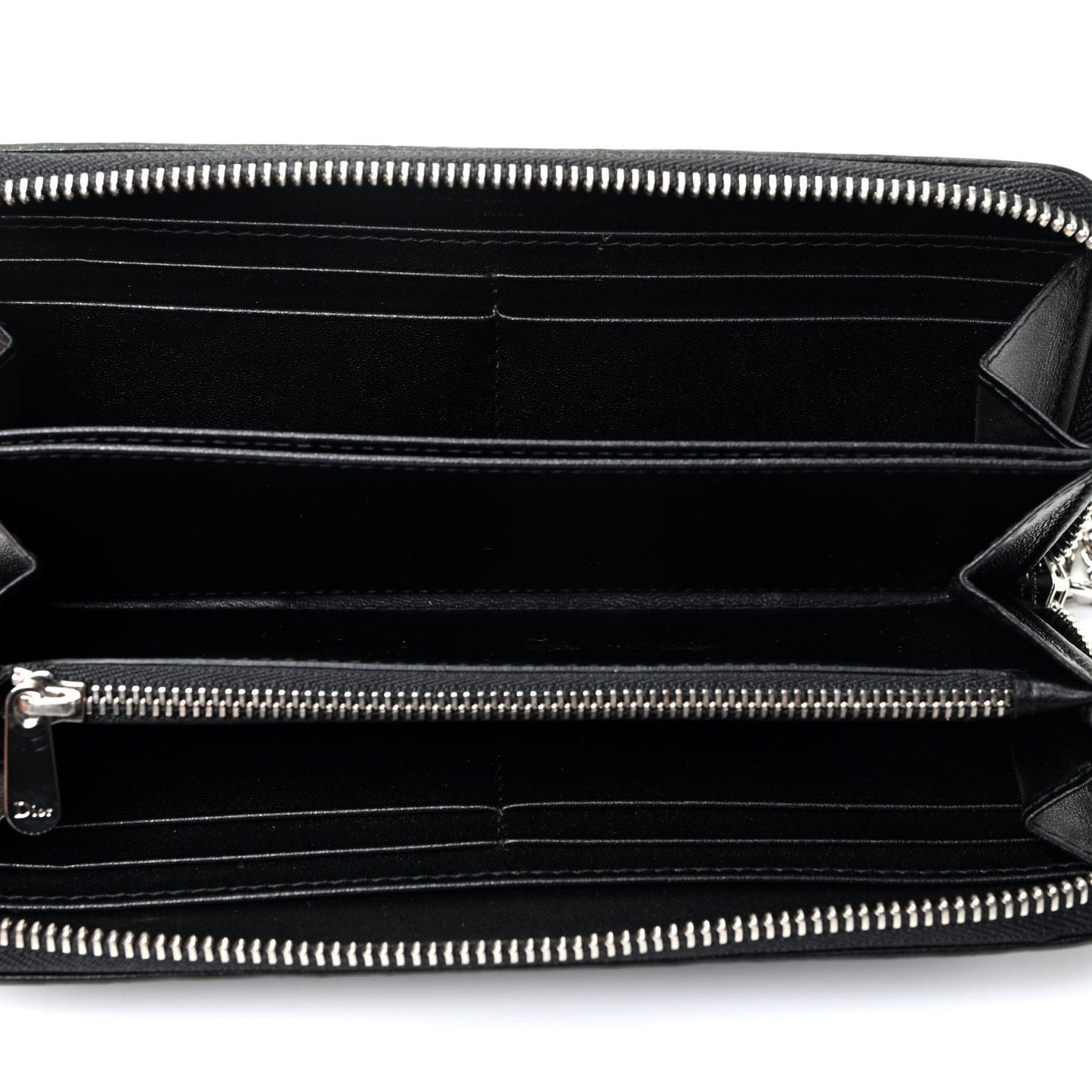 Lambskin Cannage Lady Dior Zip Wallet Black