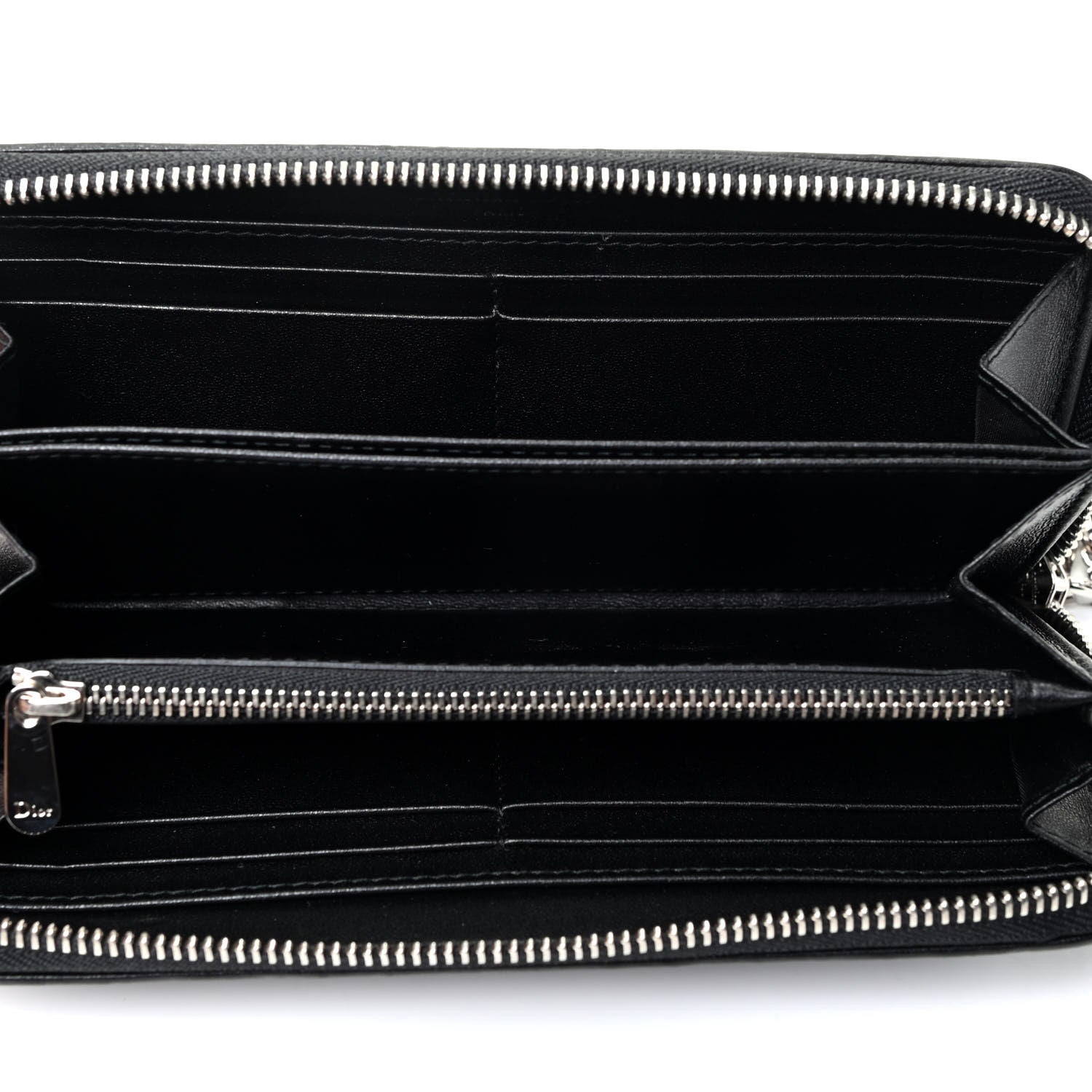 Christian Dior Lambskin Cannage Lady Dior Zip Wallet Black 4 of 4