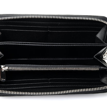 Christian Dior Lambskin Cannage Lady Dior Zip Wallet Black 4 of 4