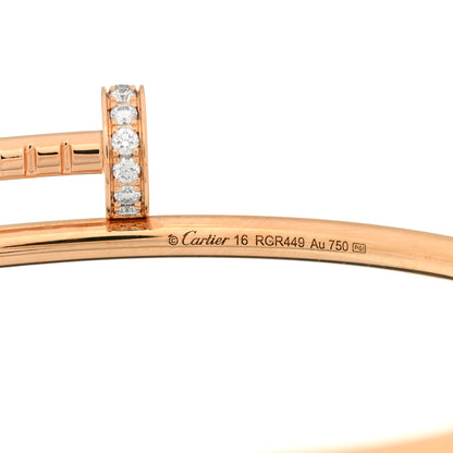 Cartier 18K Pink Gold Diamond Small Juste Un Clou Bracelet 16 3 of 3