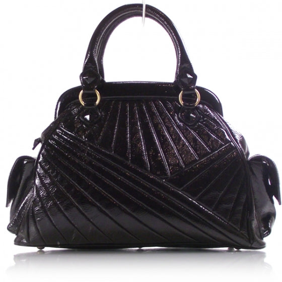 FASHIONPHILE ISABELLAFIOREPatentBowlerBlack 1 of 9