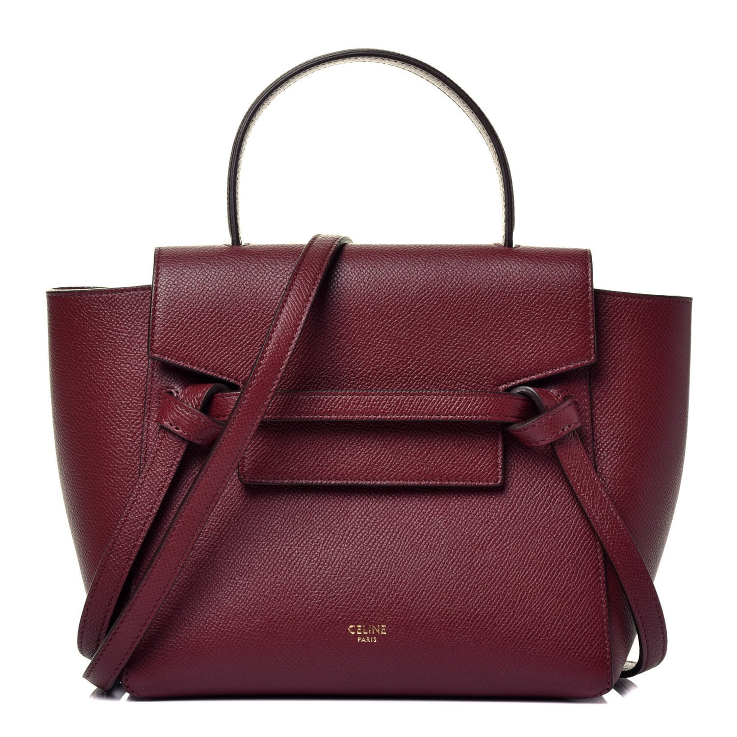 Grained Calfskin Nano Belt Bag Burgundy