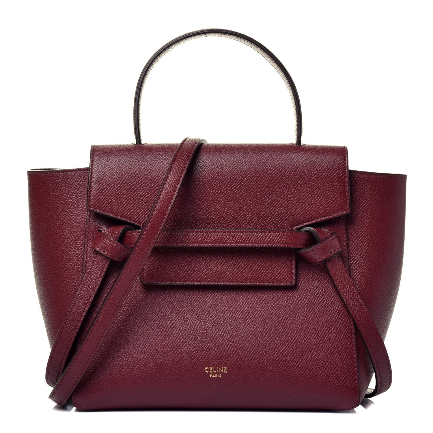 Celine Grained Calfskin Nano Belt Bag Burgundy 1 of 9