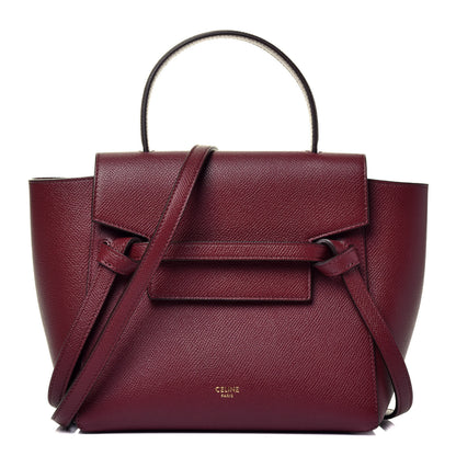 Celine Grained Calfskin Nano Belt Bag Burgundy 1 of 9