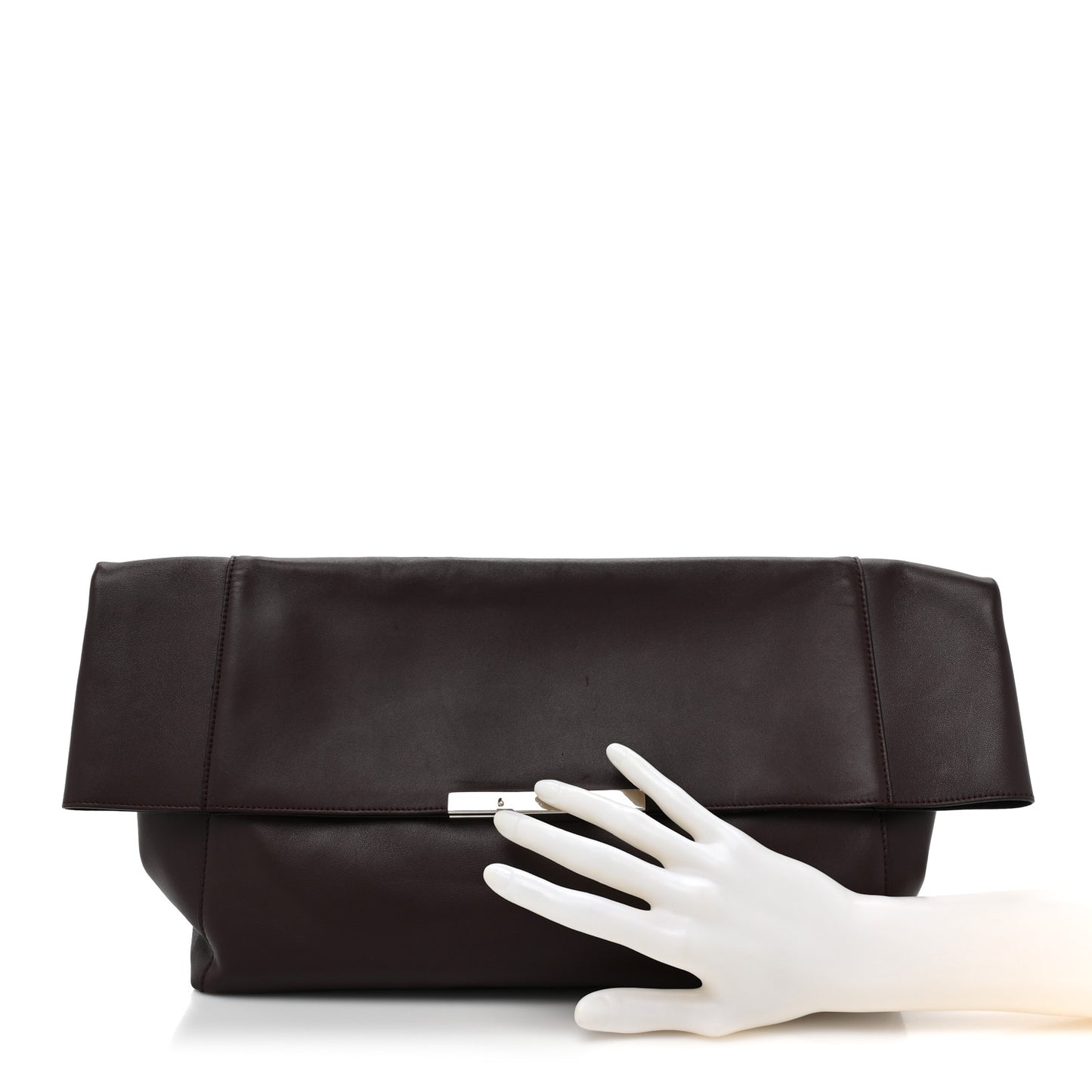 Calfskin Folded Clutch Burgundy