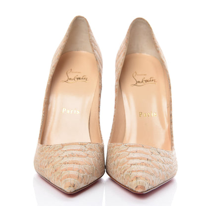 Christian Louboutin Liege Embossed So Kate 120 Pumps 38.5 Beige 2 of 9