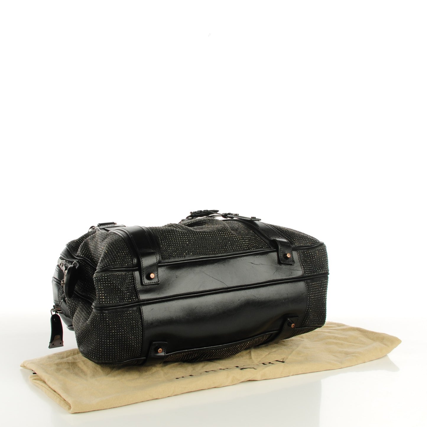 Prorsum Calfskin Studded Knight Satchel Black
