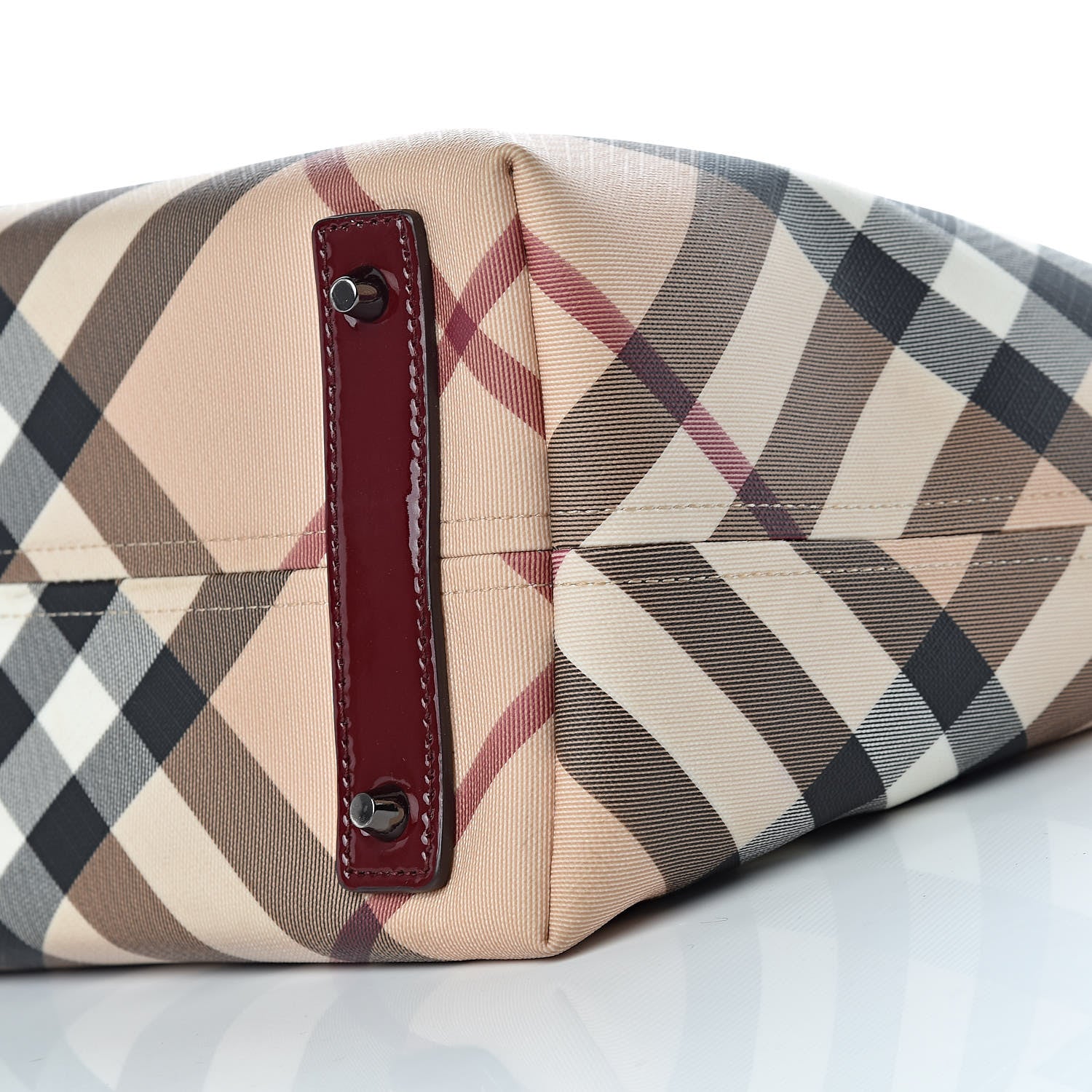 Burberry Supernova Check Small Nickie Tote Berry Red 15 of 15