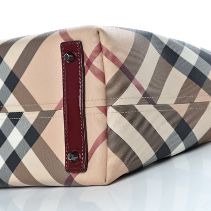 Burberry Supernova Check Small Nickie Tote Berry Red 15 of 15