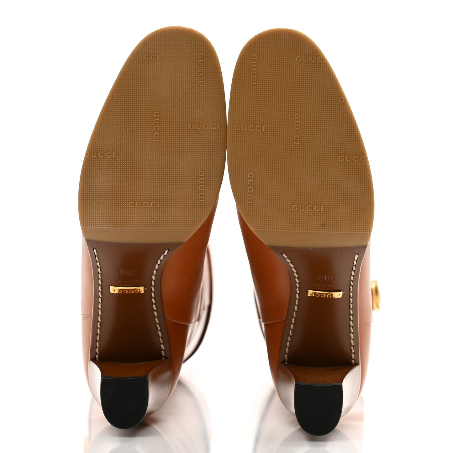 Calfskin Half Horsebit Tall Boots 39.5 Cognac