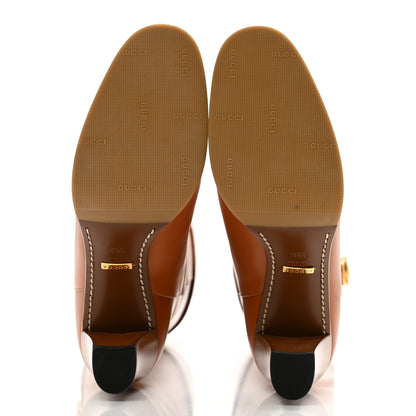 Gucci Calfskin Half Horsebit Tall Boots 39.5 Cognac 5 of 12