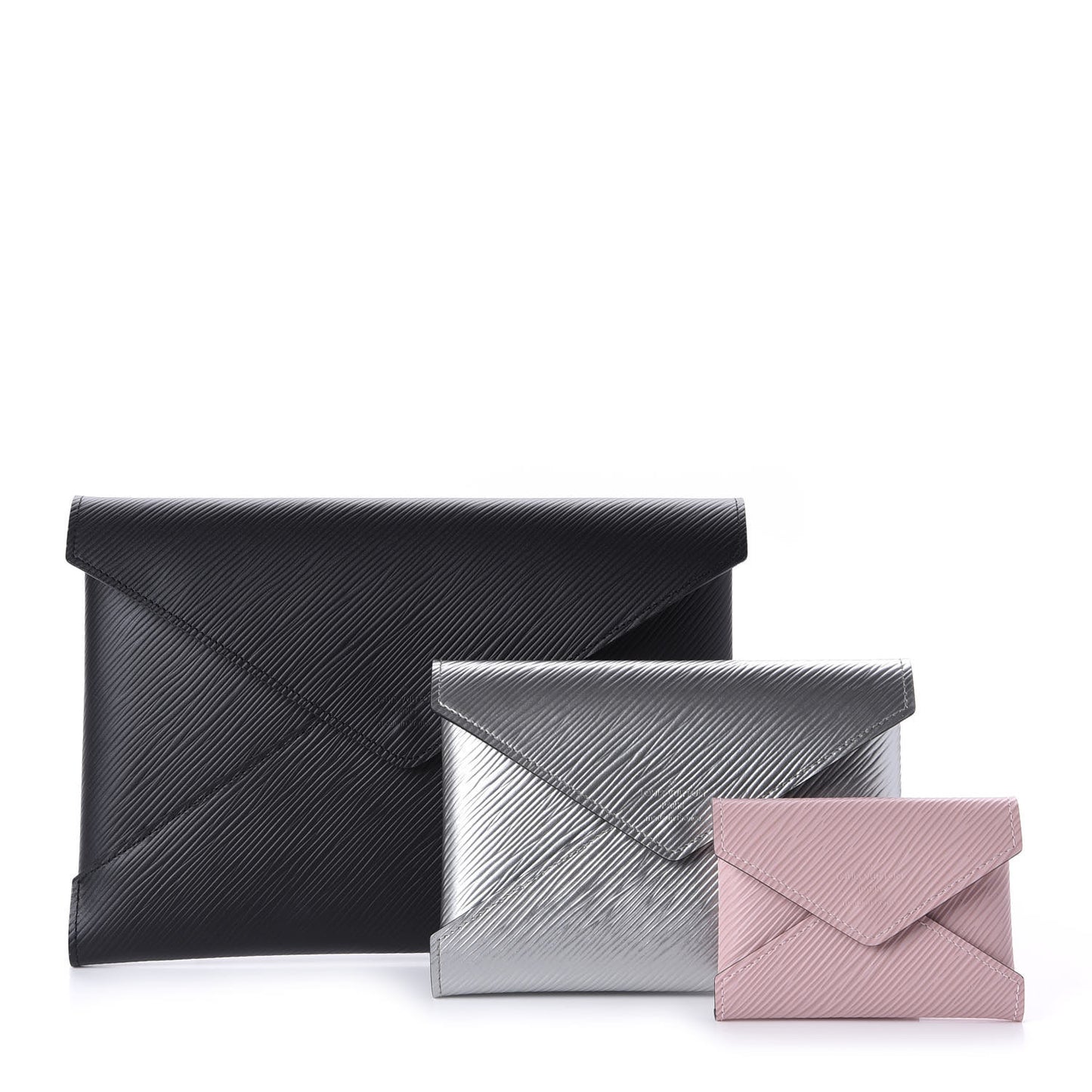 Epi Kirigami Pochette Set Black Silver Rose Ballerine
