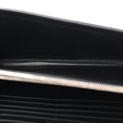 Saint Laurent Grain De Poudre Matelasse Chevron Monogram Chain Wallet Black 5 of 11