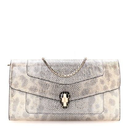 Bulgari Metallic Karung Serpenti Forever Chain Wallet Beige 1 of 10