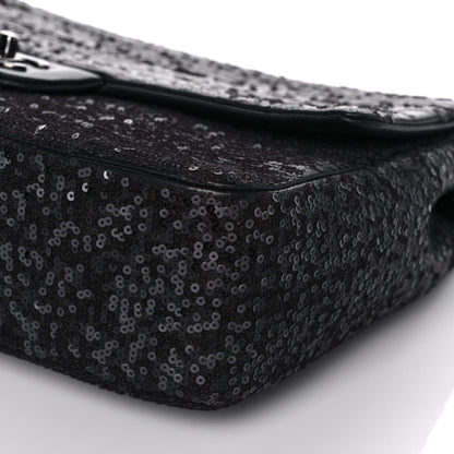 Chanel Sequin Lambskin Jumbo Moonlight on Water Flap Black 10 of 14