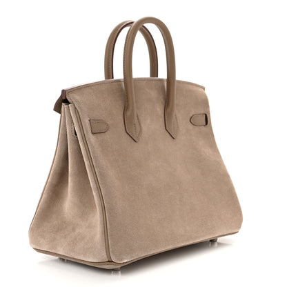 Hermes Veau Doblis Swift Grizzly Birkin 25 Gris Caillou Etoupe 3 of 11