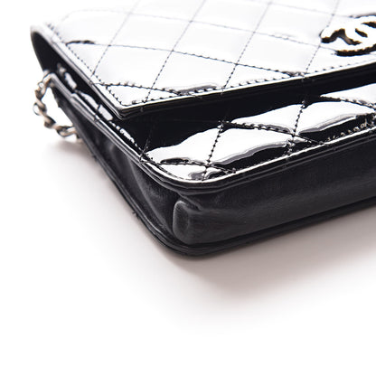 Chanel Patent Quilted Brilliant Wallet On Chain WOC Black 11 of 13