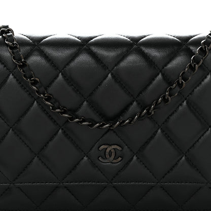 Chanel Lambskin Quilted Wallet On Chain WOC So Black 8 of 11
