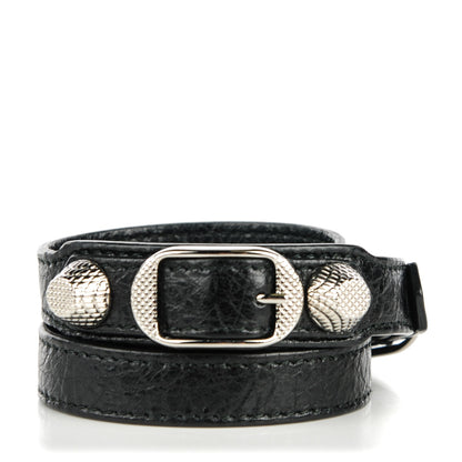 Balenciaga Agneau Giant Silver Hardware Triple Tour M Bracelet Black 1 of 7