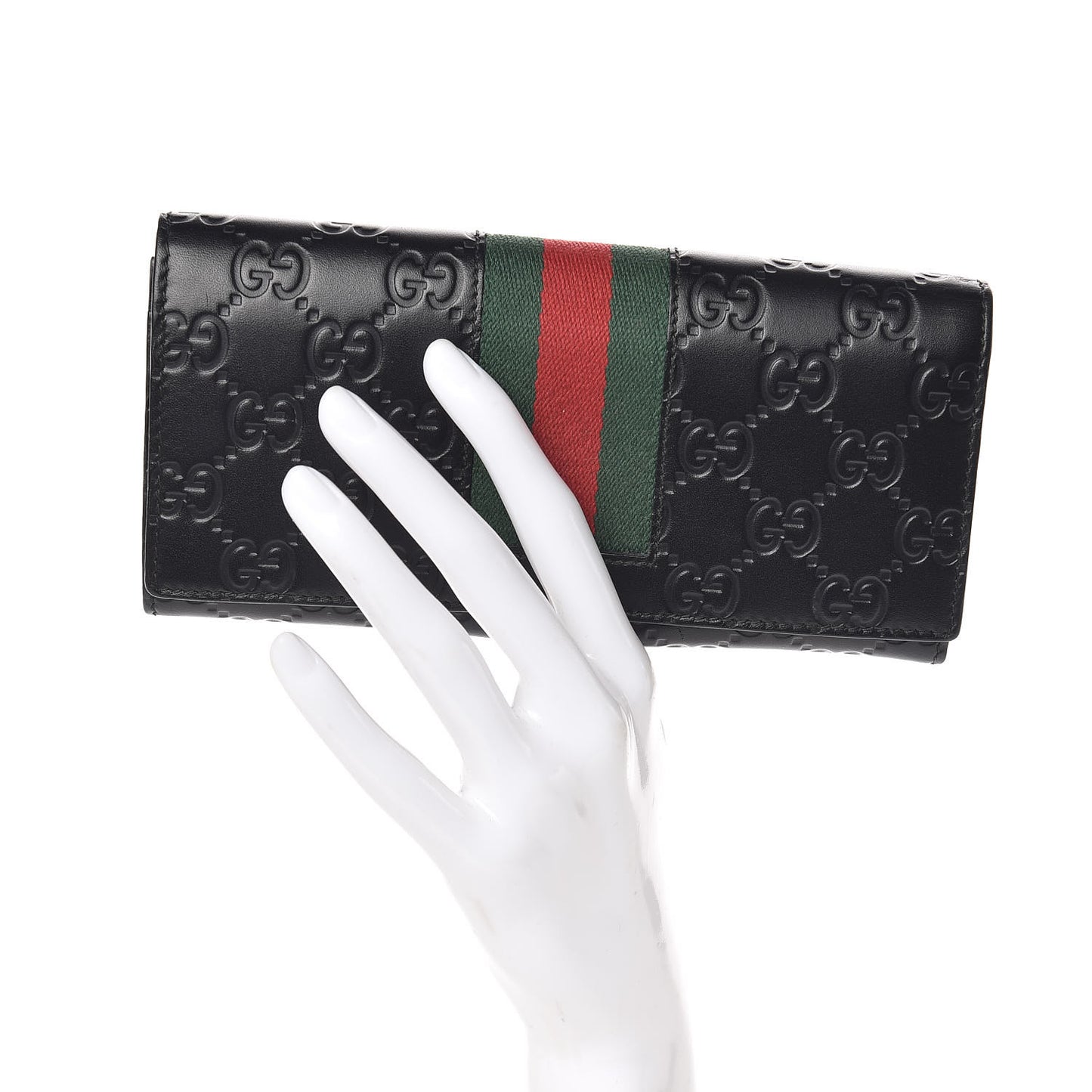 Guccissima Signature Web New Web Continental Wallet Black