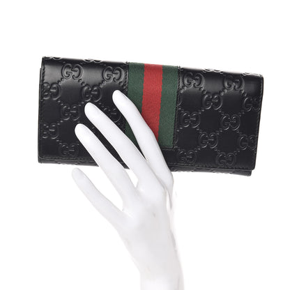 Gucci Guccissima Signature Web New Web Continental Wallet Black 2 of 9