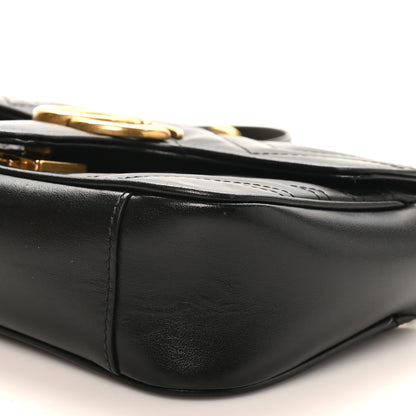 Gucci Calfskin Matelasse Mini GG Marmont Shoulder Bag Black 10 of 11