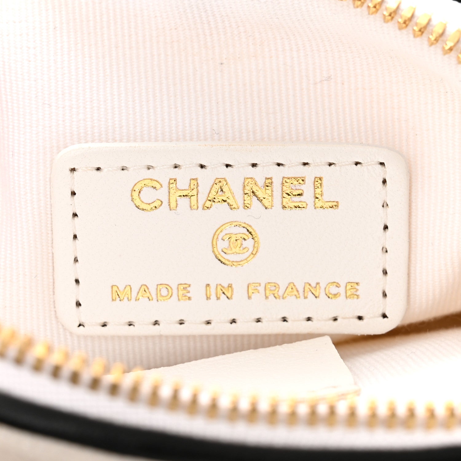 Chanel Canvas Calfskin Tennis Racket Mini Bag White Black 8 of 13