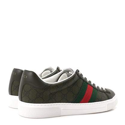 Gucci GG Supreme Monogram Web Mens New Ace Sneakers 9 Green 5 of 10