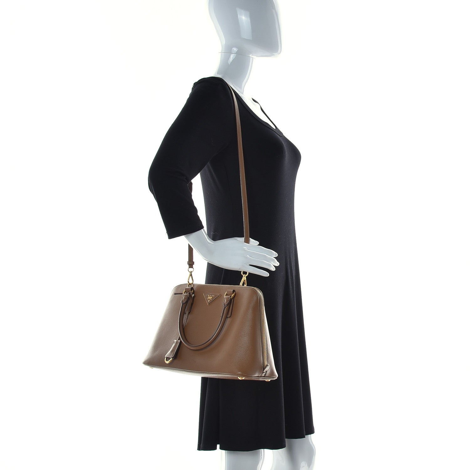 Prada Saffiano Lux Medium Promenade Tote Caramel 2 of 10
