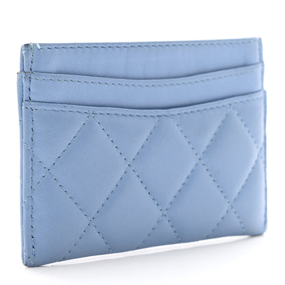 Chanel Lambskin Quilted Card Holder Light Blue 3 of 9