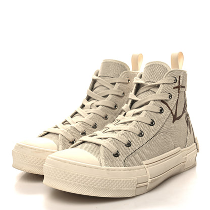 Christian Dior x CACTUS JACK Canvas Mens B23 High Top Sneakers 39 Cream Coffee 3 of 11