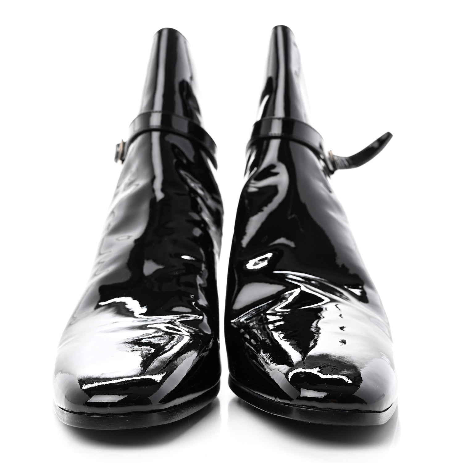 Saint Laurent Patent Clementi Ankle Zip Boot 39 Black 2 of 21