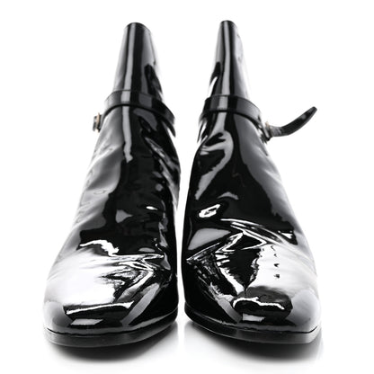 Saint Laurent Patent Clementi Ankle Zip Boot 39 Black 2 of 21