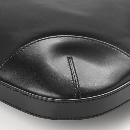 Prada Tessuto Nylon Calfskin Flat Messenger Bag Black 8 of 8