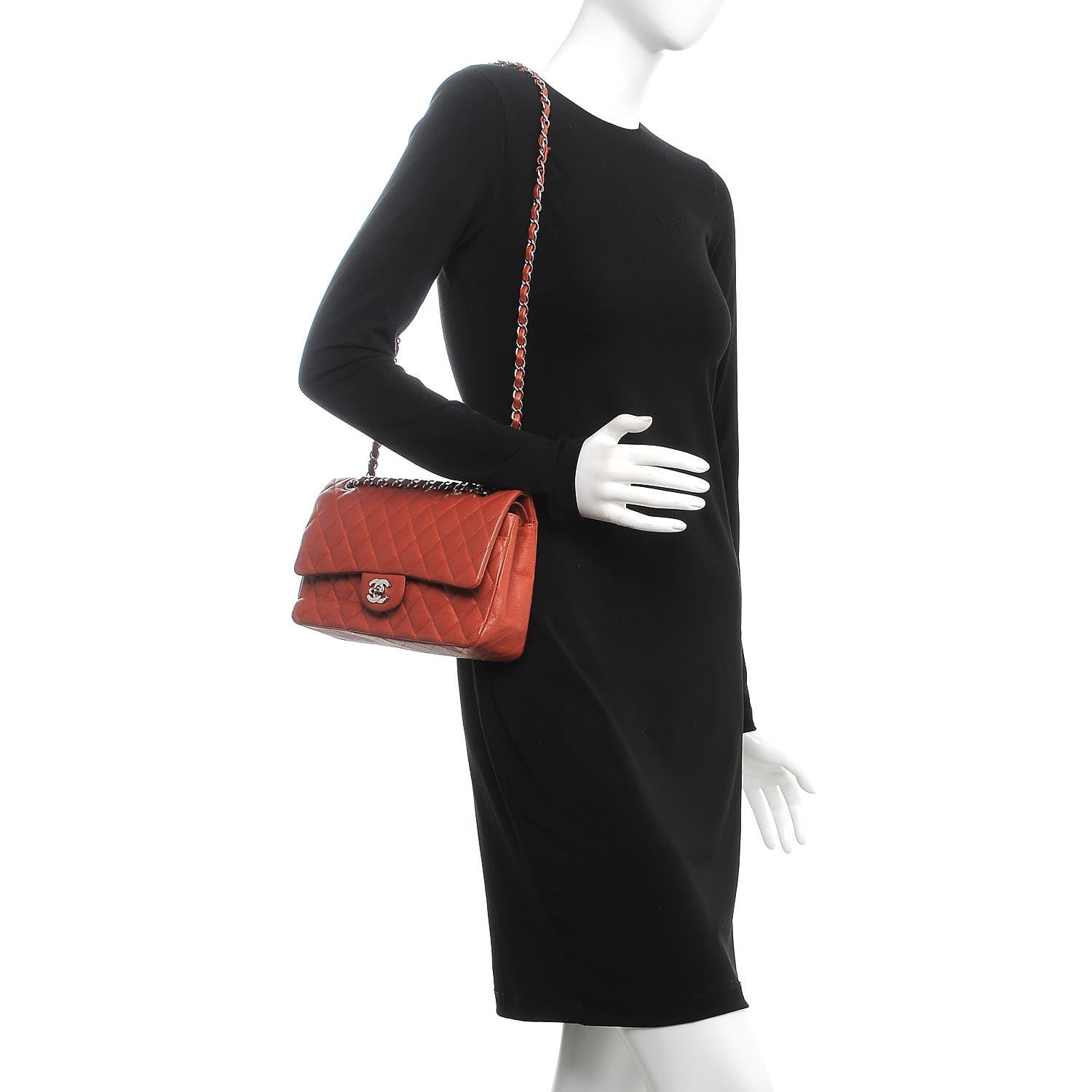 Chanel Caviar Quilted Medium Double Flap Red 2 of 7
