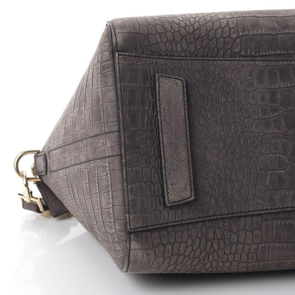 Givenchy Nubuck Crocodile Embossed Medium Antigona Washed Black 9 of 14